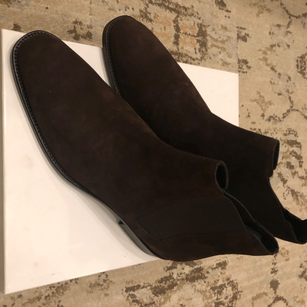 Sandro Marron Brown Suede Chelsea Boots - Picture 3 of 6